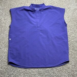 Figs Women's Purple Mock Neck Medical Top